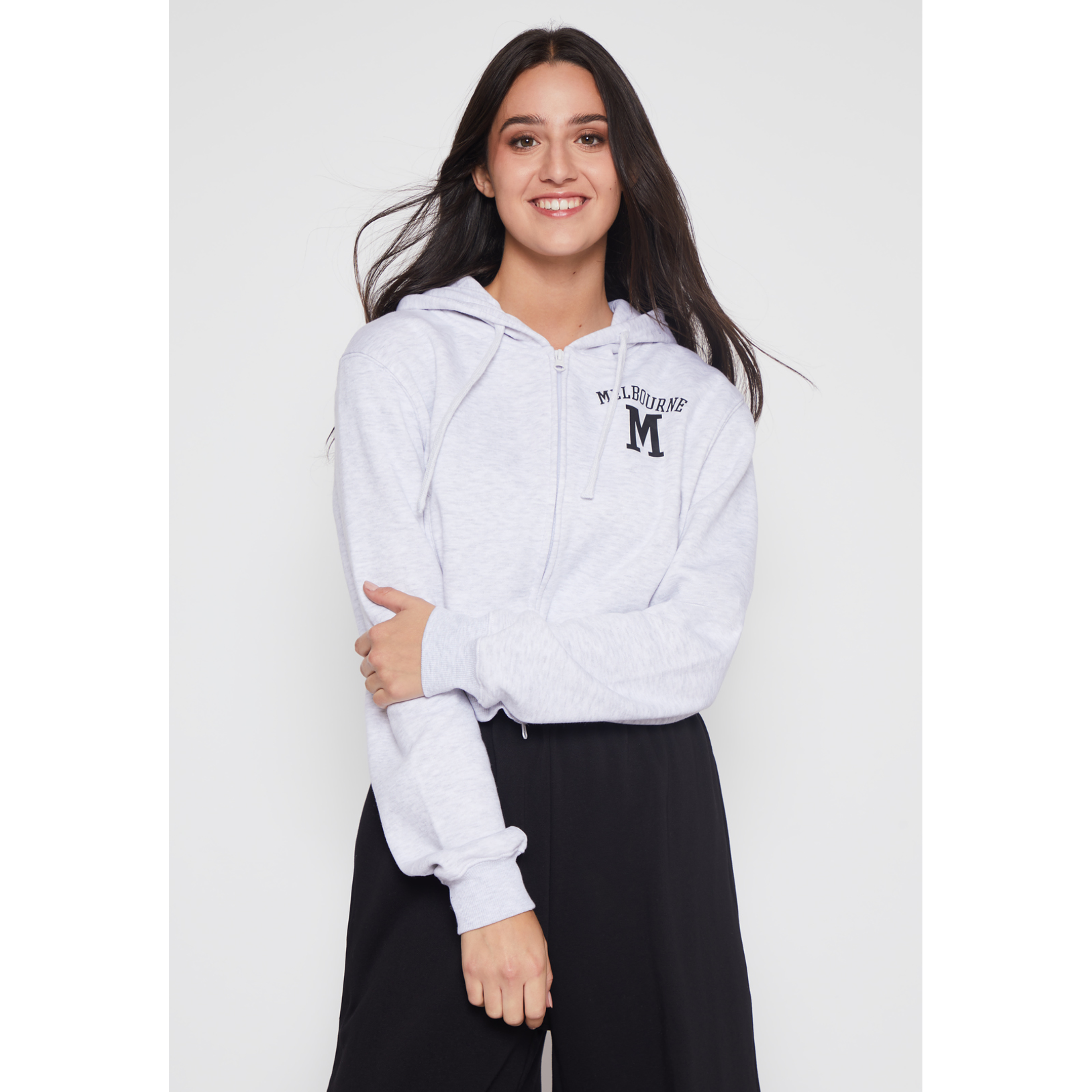 Polerón Letras Mujer Gris Familyshop 1