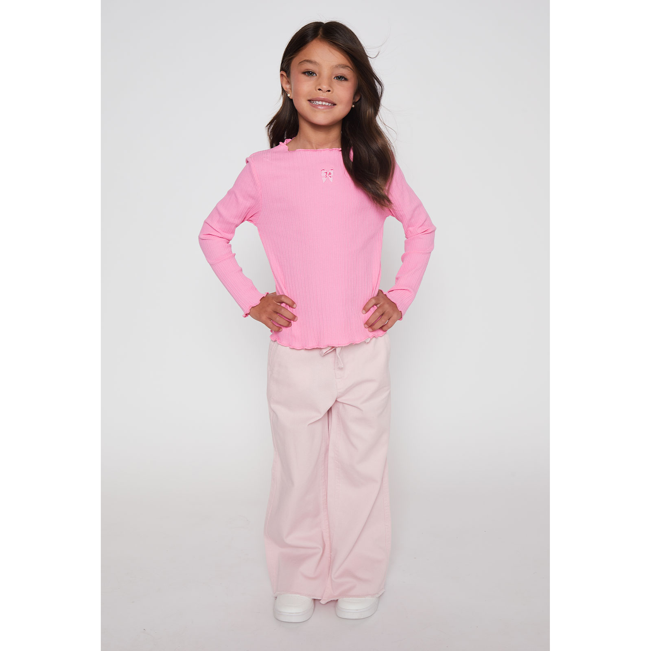 Polera Bordado Niña Rosado Familyshop 2