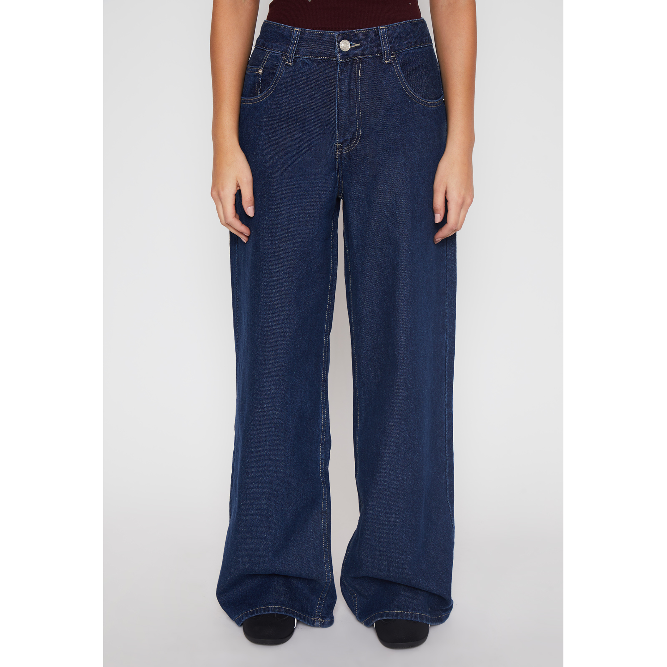 Jeans Wide Leg Raw Mujer Azul Familyshop 1