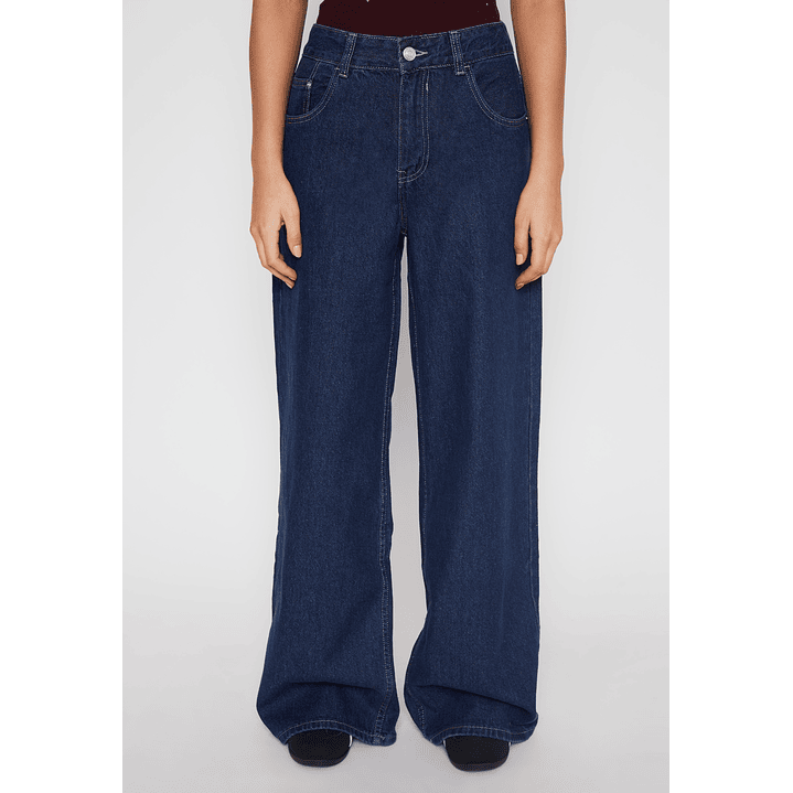 Jeans Wide Leg Raw Mujer Azul Familyshop 1