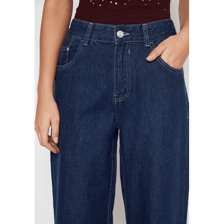 Jeans Wide Leg Raw Mujer Azul Familyshop 3