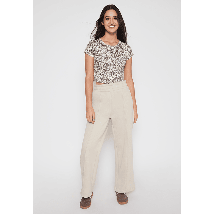 Pantalón Buzo Wide Leg Mujer Beige Familyshop 2