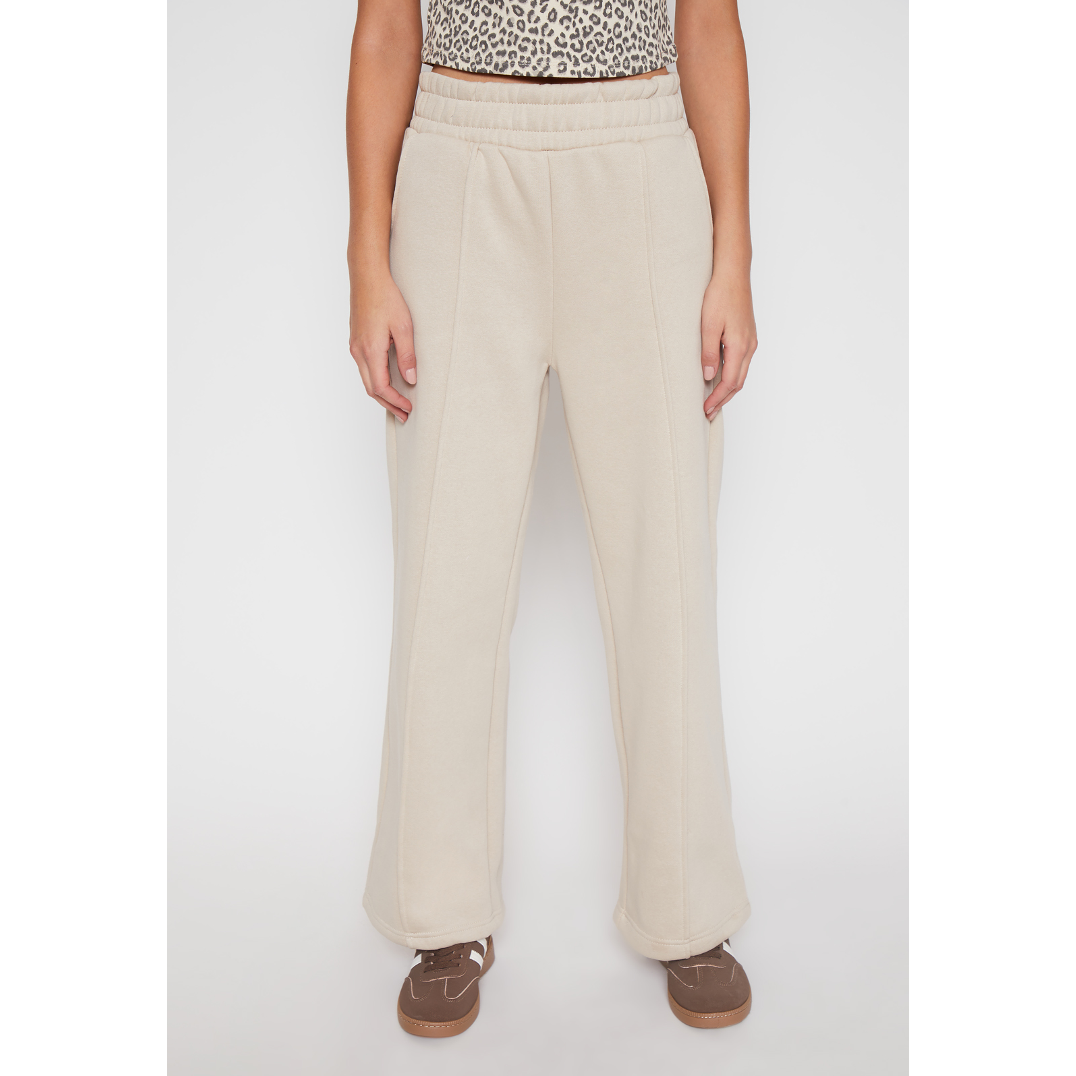 Pantalón Buzo Wide Leg Mujer Beige Familyshop 1
