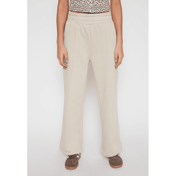 Pantalón Buzo Wide Leg Mujer Beige Familyshop 1