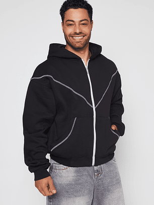 Polerón Boxy Death Hombre Negro Familyshop