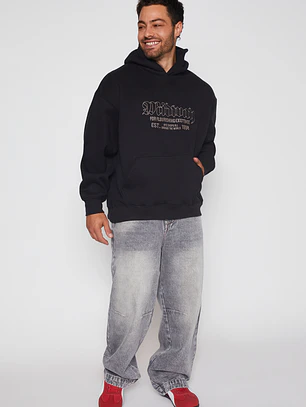 Polerón Oversize Hombre Negro Familyshop