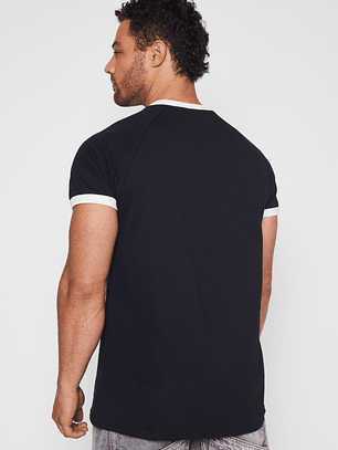 Polera College Raglan Hombre Negro Familyshop