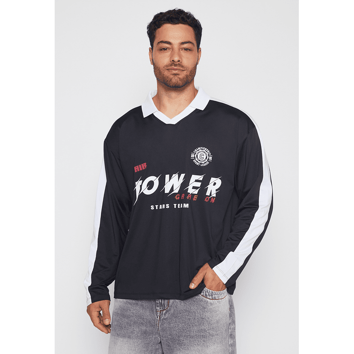 Polera Deportiva Power Hombre Negro Familyshop 1