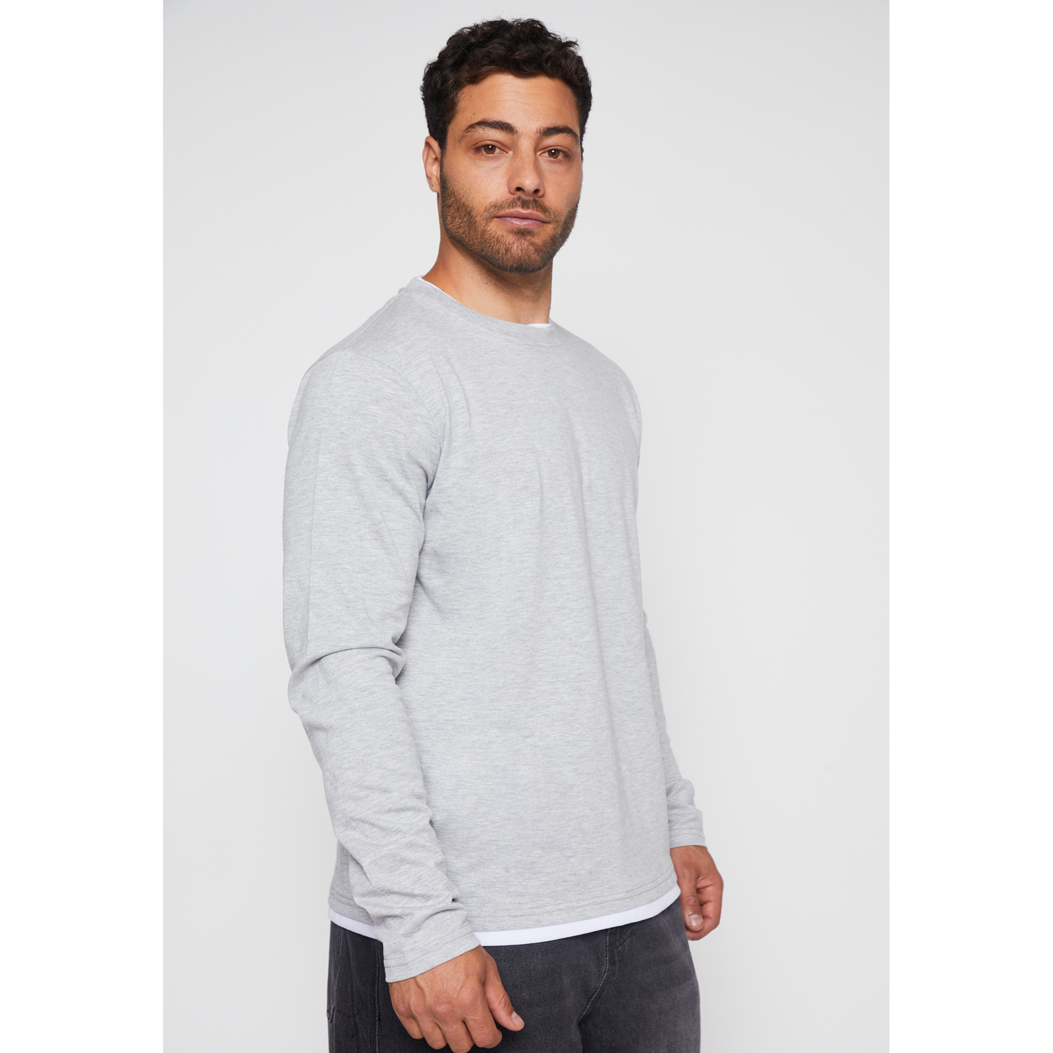 Polera Falso Hombre Gris Familyshop 1