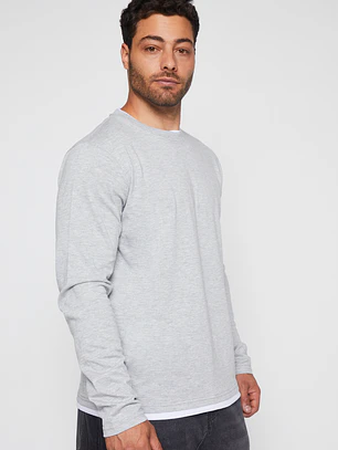 Polera Falso Hombre Gris Familyshop