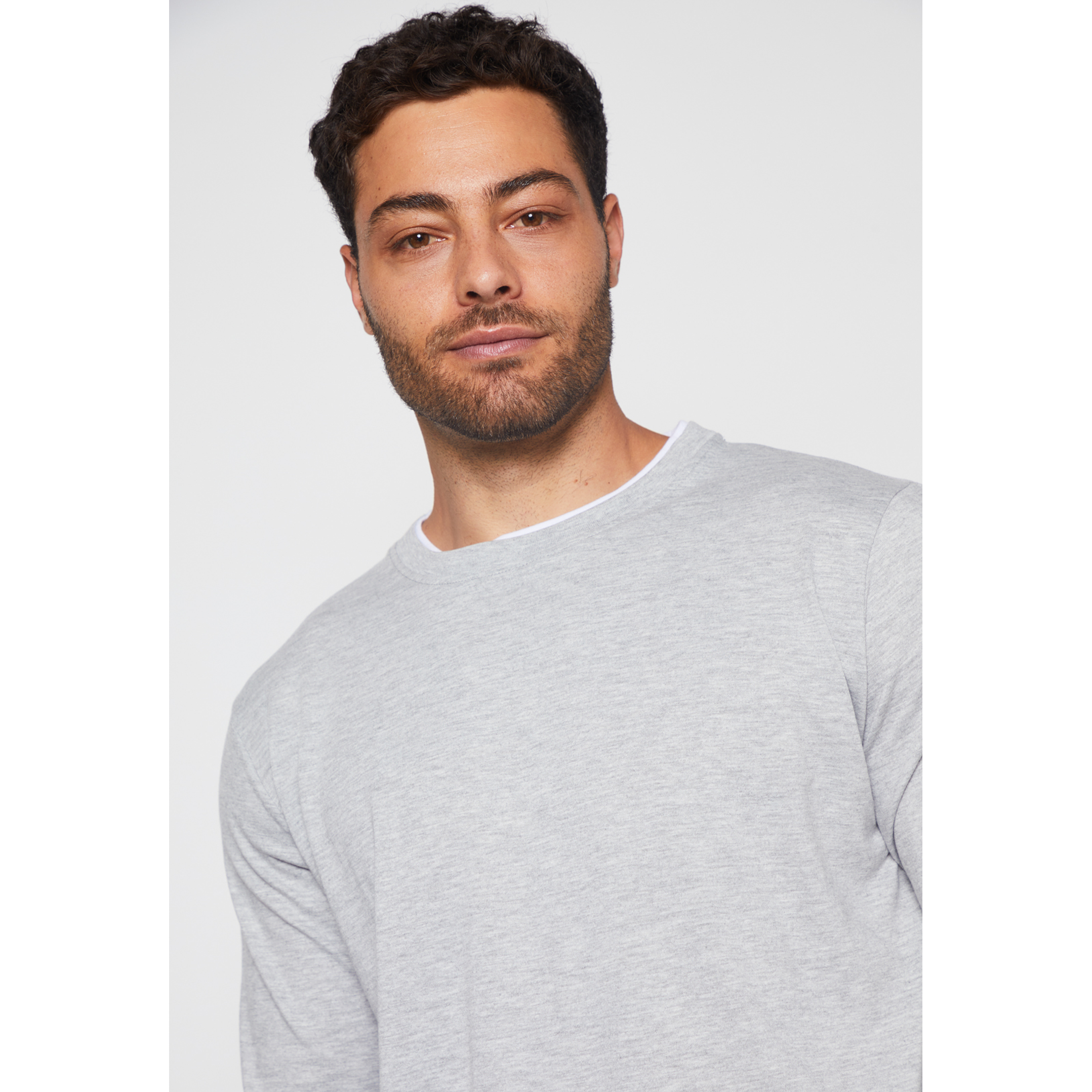 Polera Falso Hombre Gris Familyshop 4