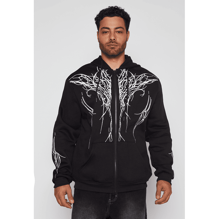 Polerón Death Cierre Hombre Negro Familyshop 1