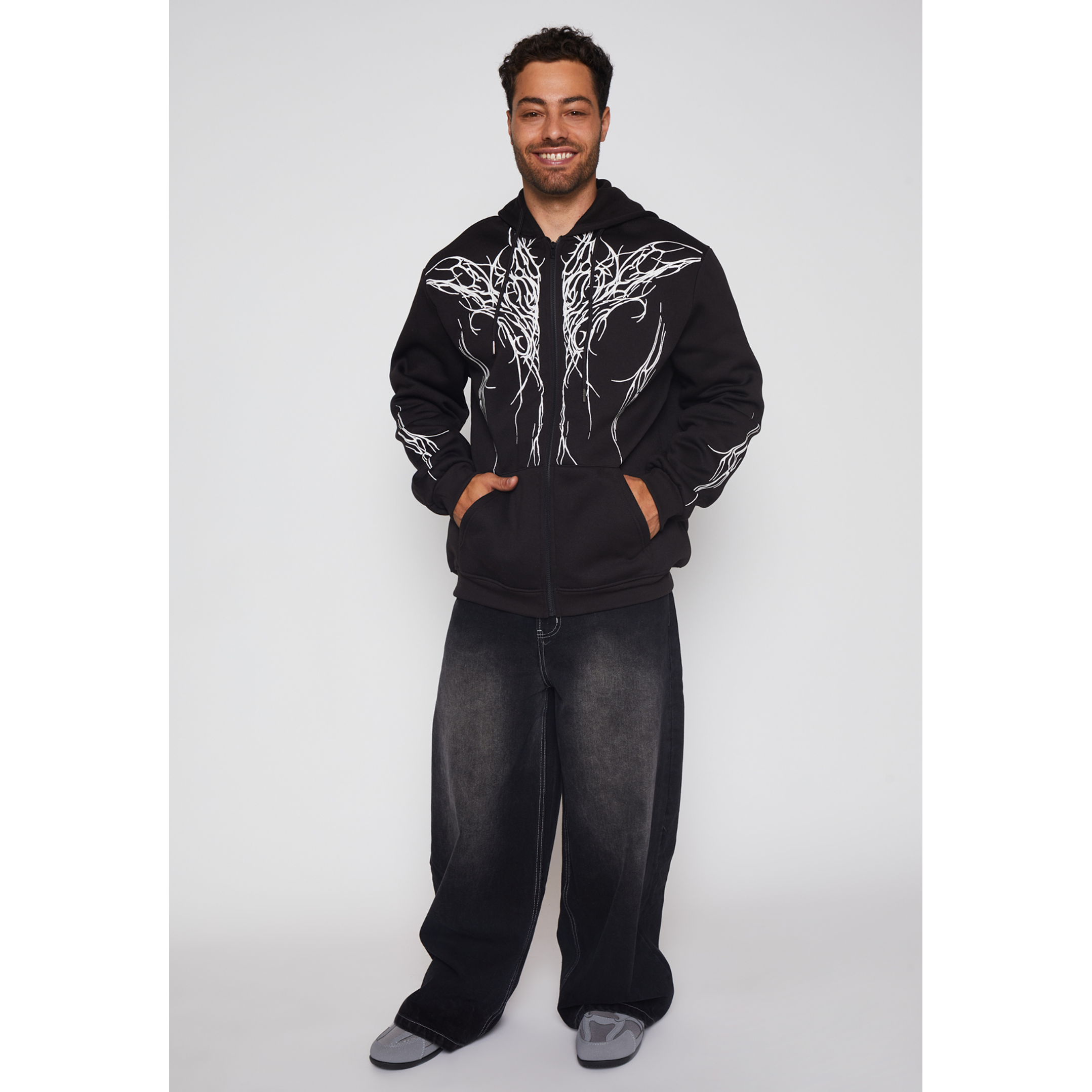 Polerón Death Cierre Hombre Negro Familyshop 2