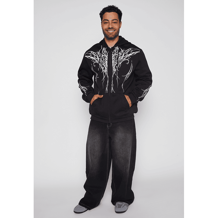 Polerón Death Cierre Hombre Negro Familyshop 2