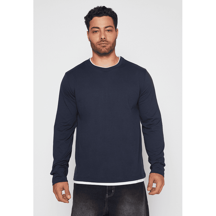 Polera Falso Hombre Azul Familyshop 1