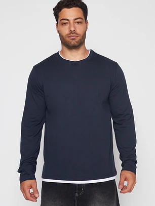 Polera Falso Hombre Azul Familyshop