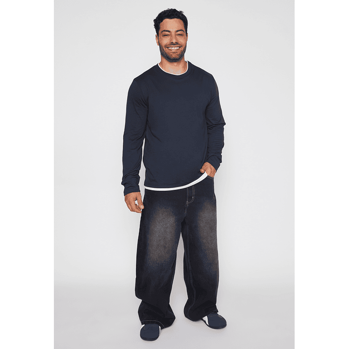 Polera Falso Hombre Azul Familyshop 2