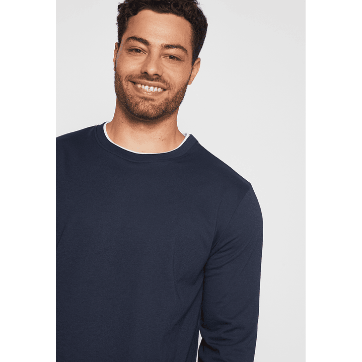 Polera Falso Hombre Azul Familyshop 4