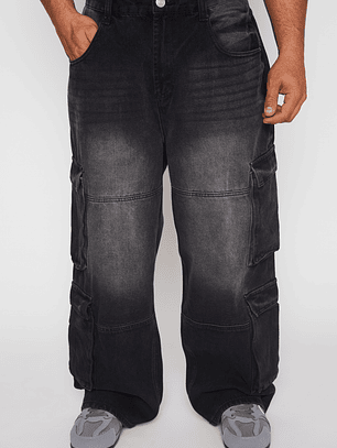 Jeans Cargo Hombre Negro Familyshop