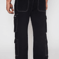 Jeans Cargo Contraste Hombre Negro Familyshop - Miniatura 4