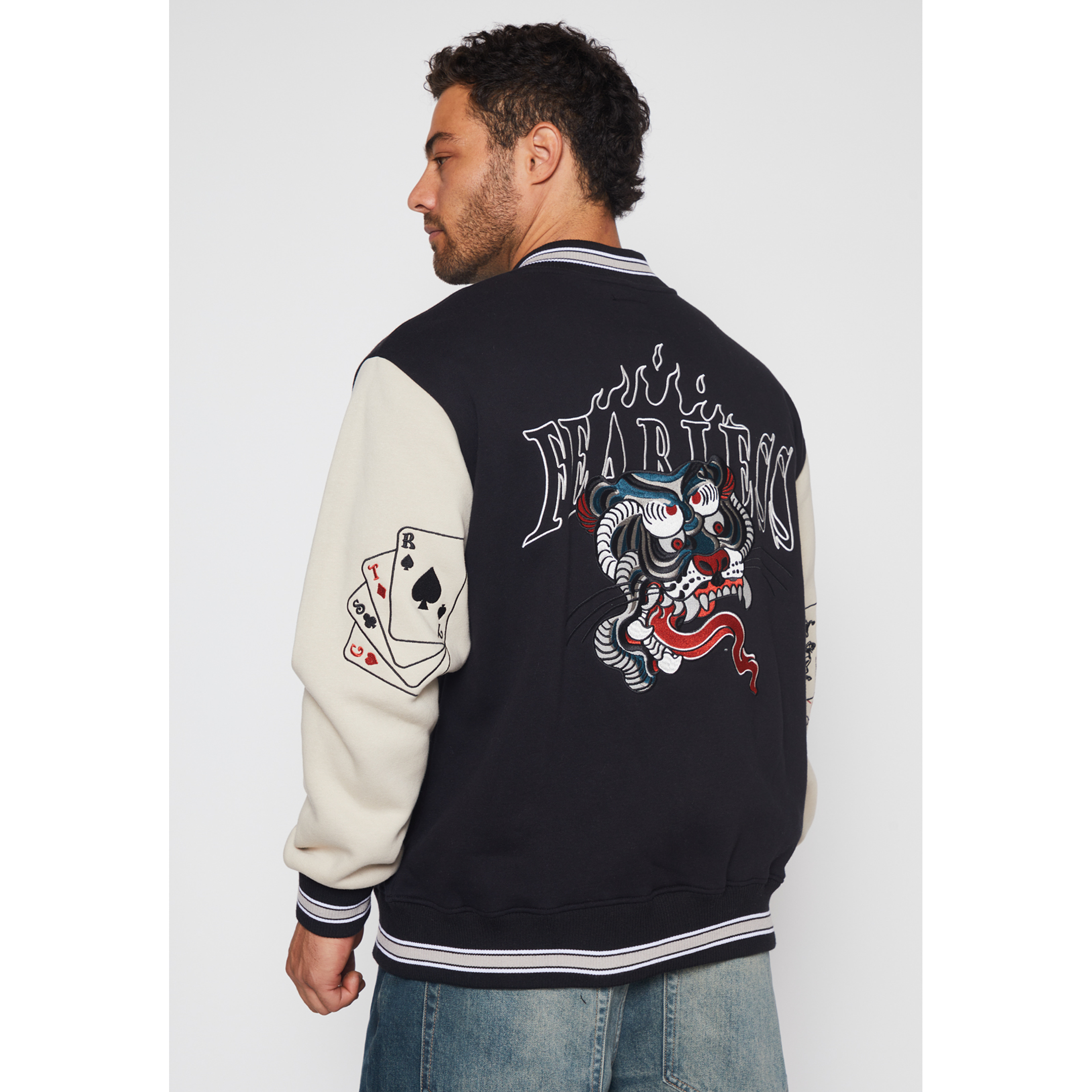 Chaqueta Franela Cartas Hombre Negro Familyshop 3