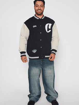 Chaqueta Franela Cartas Hombre Negro Familyshop