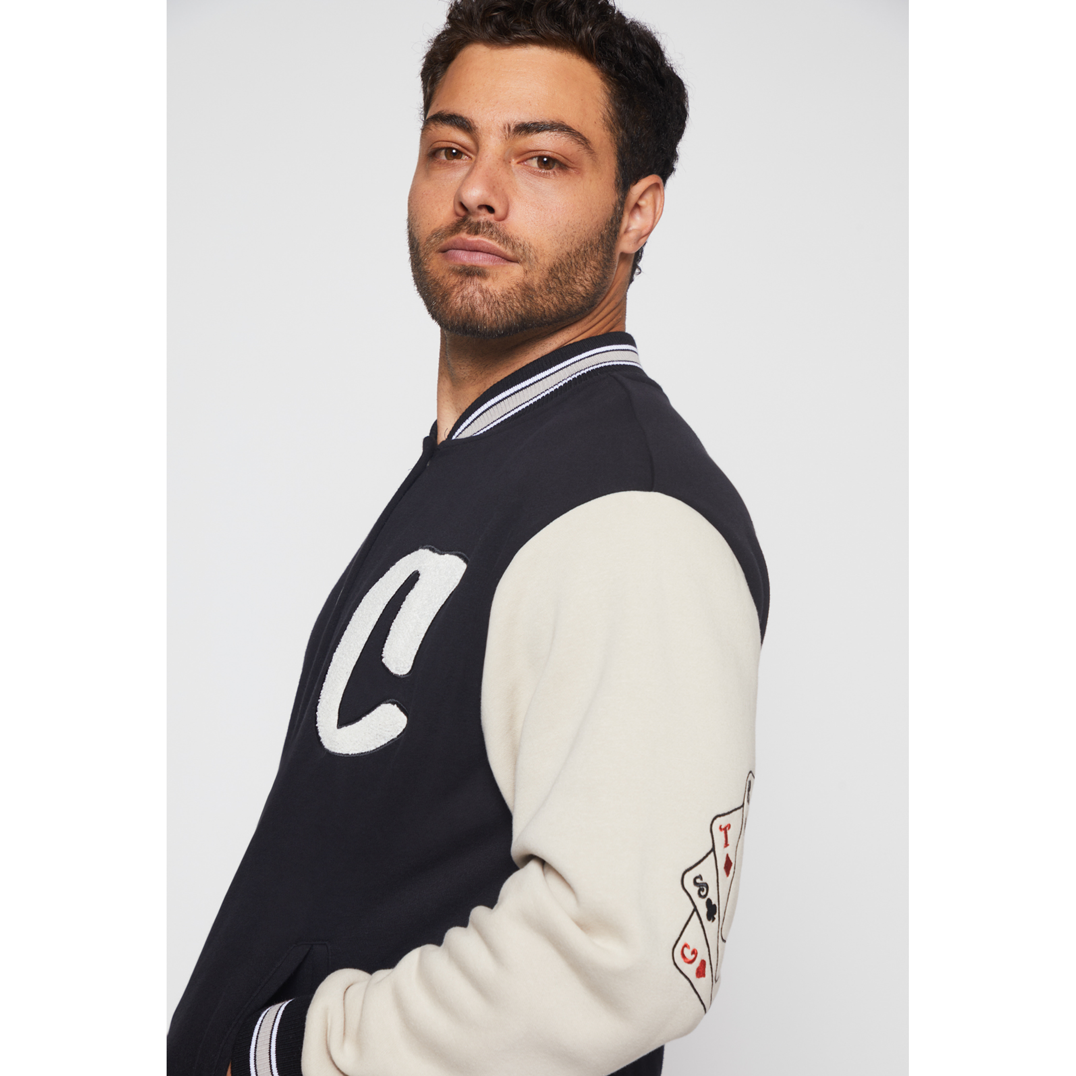 Chaqueta Franela Cartas Hombre Negro Familyshop 4