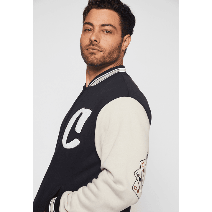 Chaqueta Franela Cartas Hombre Negro Familyshop 4