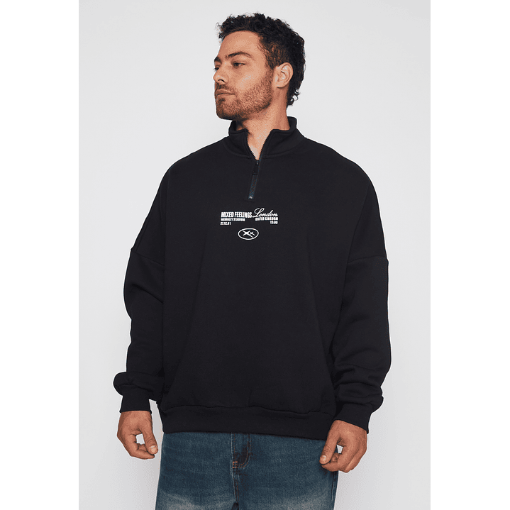 Polerón Espalda Hombre Negro Familyshop 1