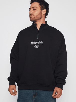 Polerón Espalda Hombre Negro Familyshop