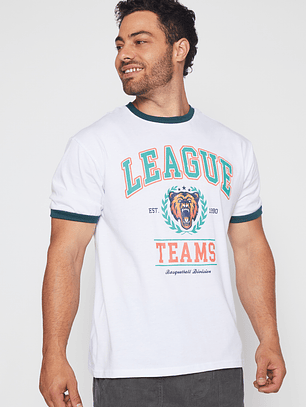 Polera College Team Hombre Blanco Familyshop