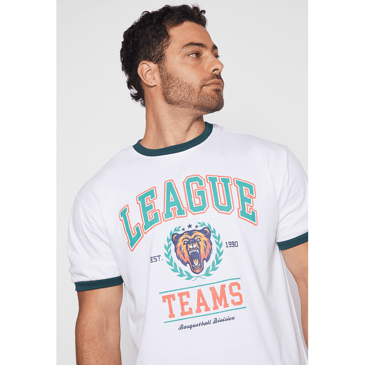 Polera College Team Hombre Blanco Familyshop 4