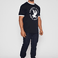 Polera College Contraste Hombre Negro Familyshop - Miniatura 2