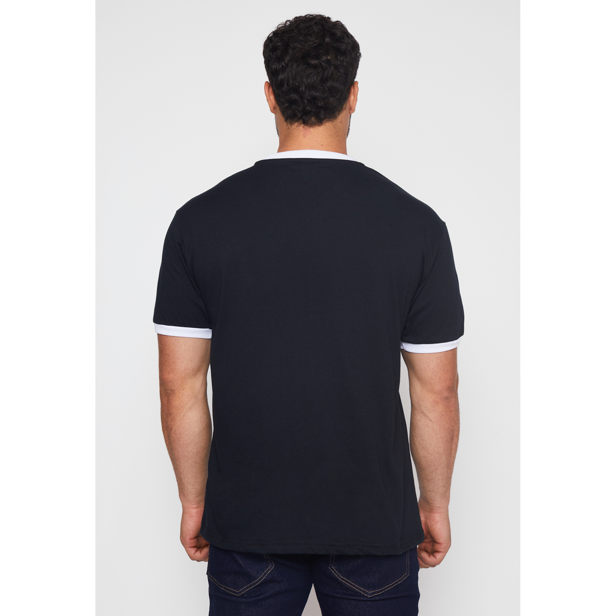 Polera College Contraste Hombre Negro Familyshop 3