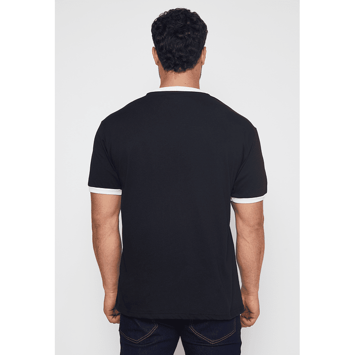 Polera College Contraste Hombre Negro Familyshop 3