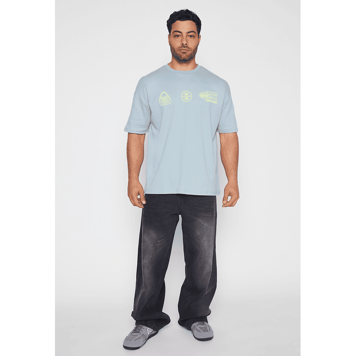 Polera Track Hombre Celeste Familyshop 2