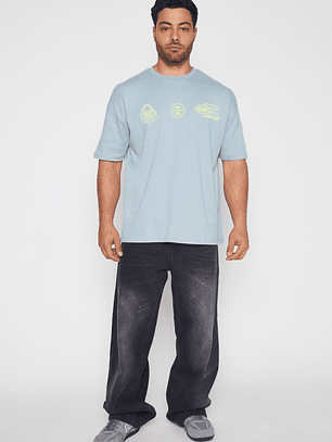 Polera Track Hombre Celeste Familyshop