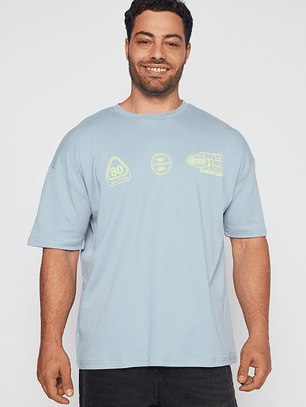 Polera Track Hombre Celeste Familyshop