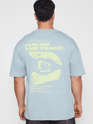 Polera Track Hombre Celeste Familyshop