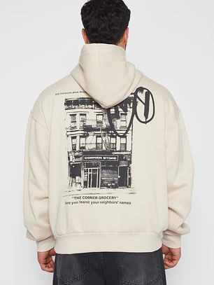 Polerón Graffiti Hombre Beige Familyshop