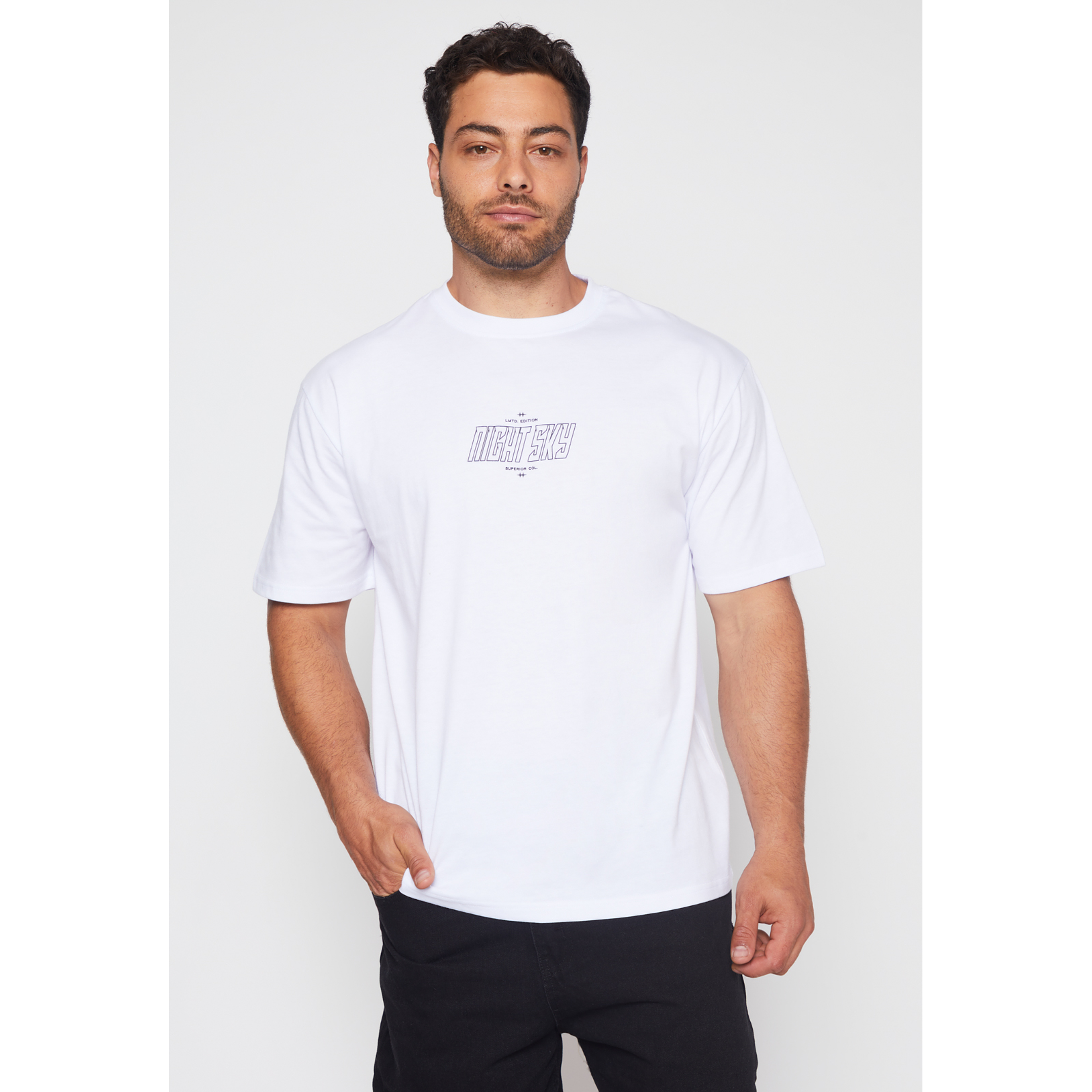 Polera Night Sky Hombre Blanco Familyshop 1