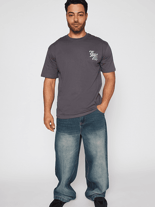 Polera Los Ángeles  Relax Hombre Gris Familyshop