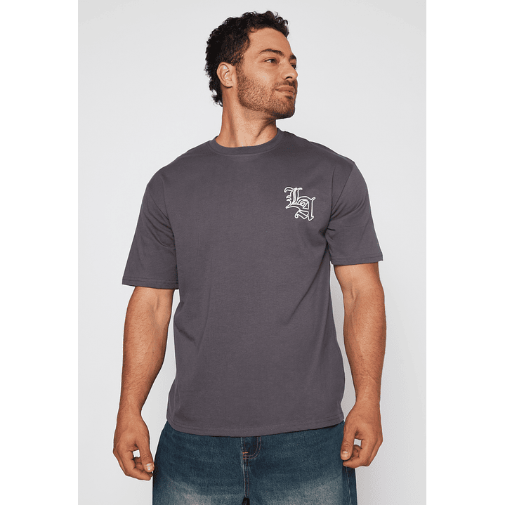 Polera Los Ángeles  Relax Hombre Gris Familyshop 1
