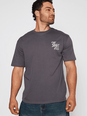 Polera Los Ángeles  Relax Hombre Gris Familyshop