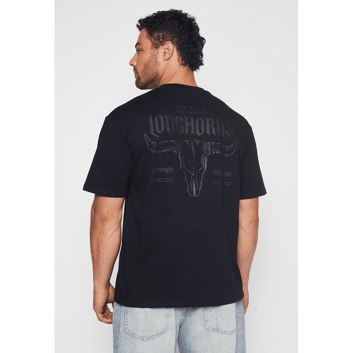 Polera Longhorns Hombre Negro Familyshop 3