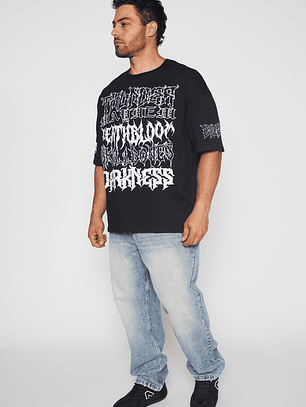 Polera Oversize Death Hombre Negro Familyshop