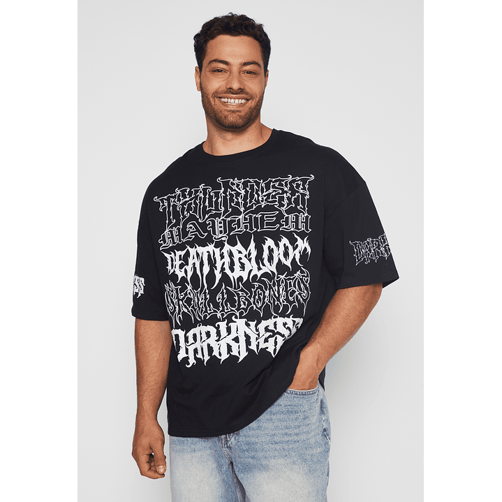 Polera Oversize Death Hombre Negro Familyshop 1