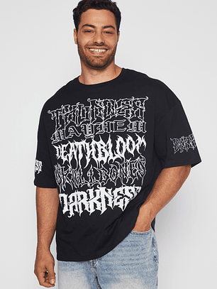 Polera Oversize Death Hombre Negro Familyshop
