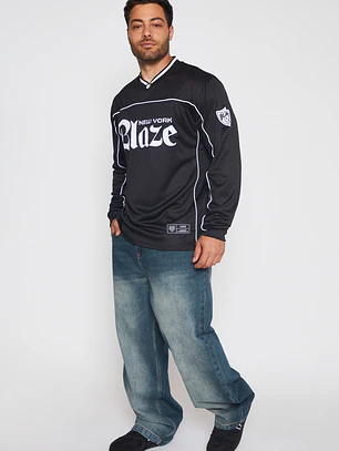 Polera Deportiva Cuello Hombre Negro Familyshop