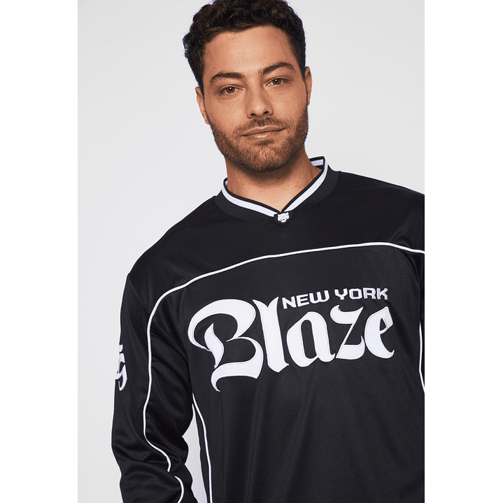 Polera Deportiva Cuello Hombre Negro Familyshop 4